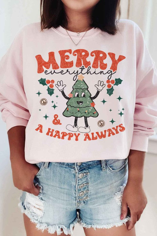 MERRY EVERYTHING CHRISTMAS GRAPHIC SWEATSHIRT