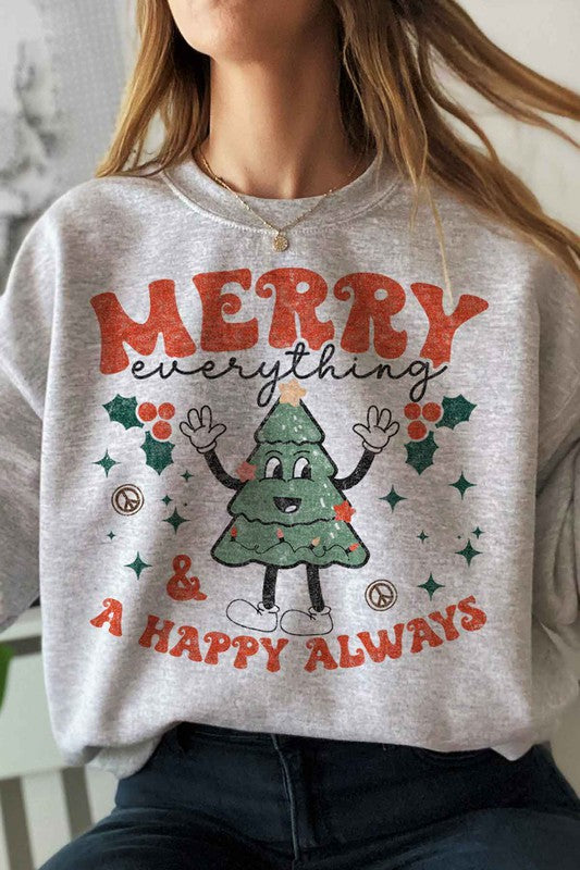 MERRY EVERYTHING CHRISTMAS GRAPHIC SWEATSHIRT