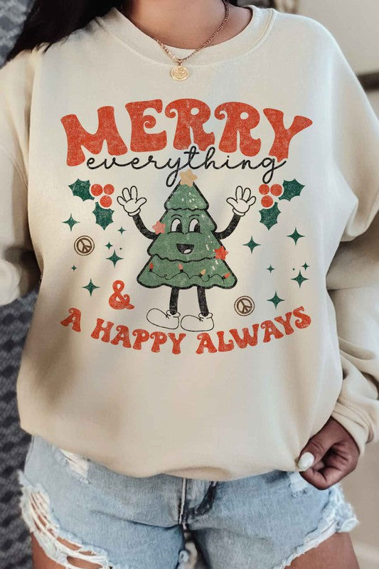 MERRY EVERYTHING CHRISTMAS GRAPHIC SWEATSHIRT