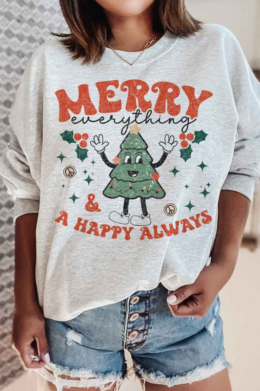 MERRY EVERYTHING CHRISTMAS GRAPHIC SWEATSHIRT