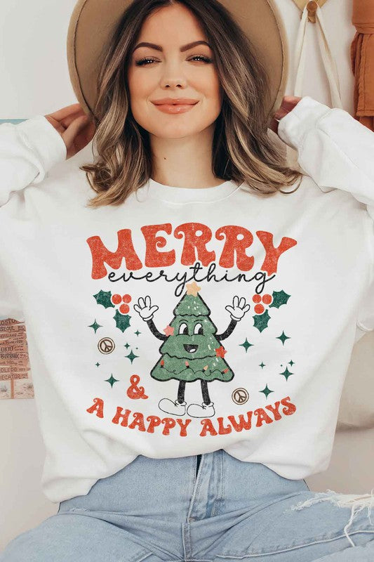 MERRY EVERYTHING CHRISTMAS GRAPHIC SWEATSHIRT