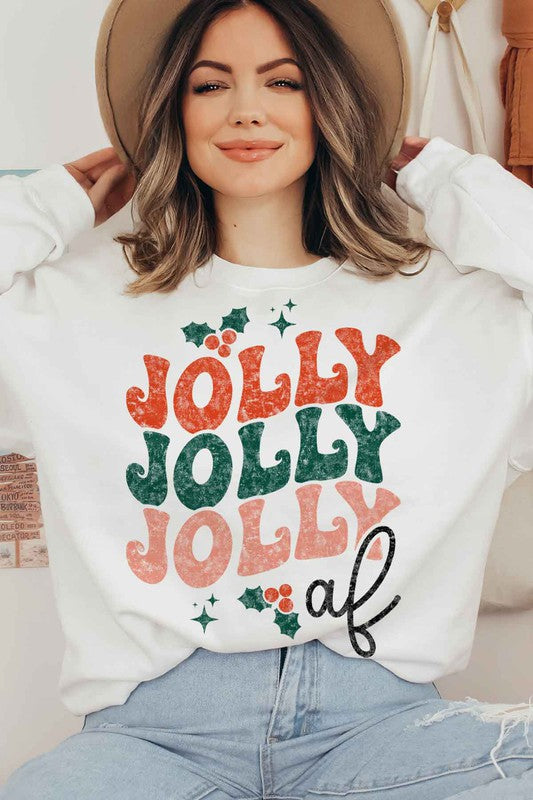 JOLLY AF CHRISTMAS GRAPHIC SWEATSHIRT