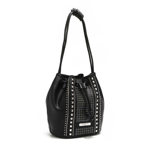 NICOLE LEE STUDDED BUCKET BAG