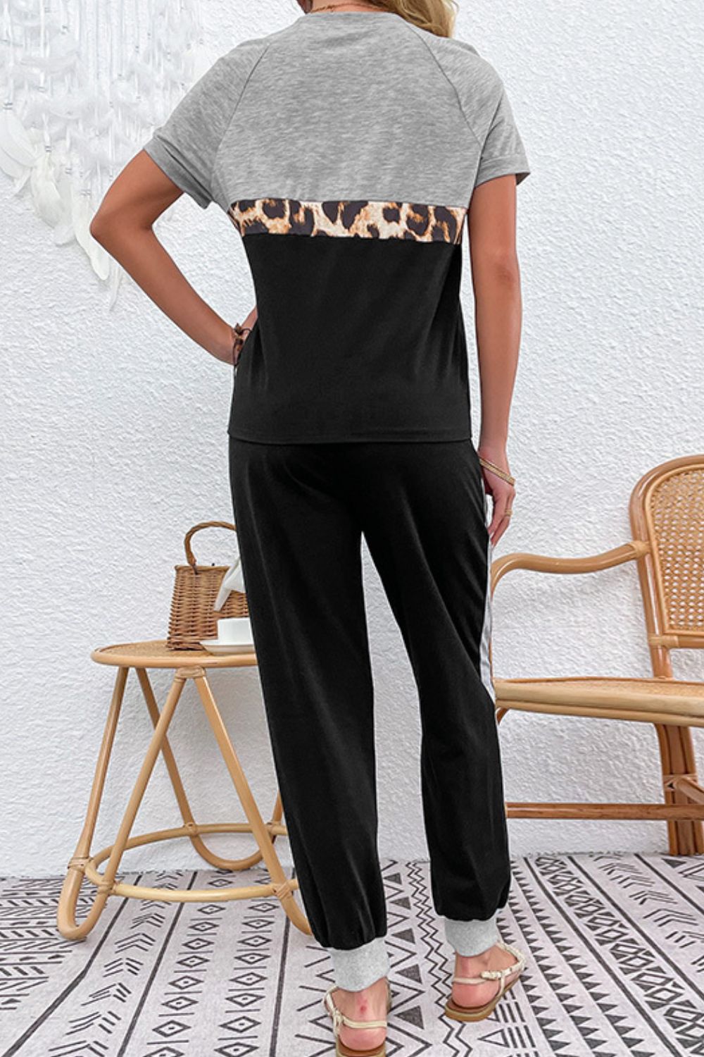 Short Sleeve Top and Drawstring Pants Set