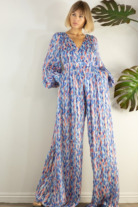 BACK OPEN WIDE PANTS JUMPSUIT