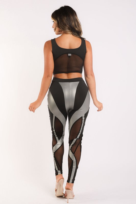 Cut Out Detailed Top and Leggings Set