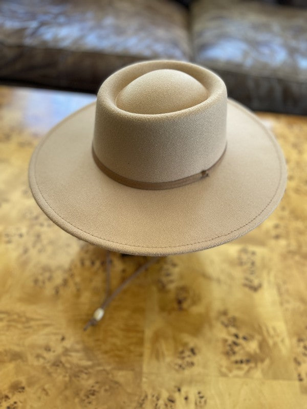 VEGAN FELT BOLERO HAT CHIN CORD