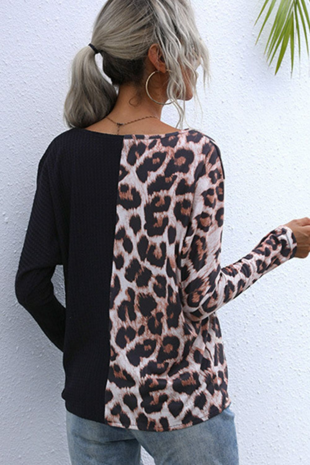 Leopard V-Neck Tie Front Top - Wicked Felina Boutique