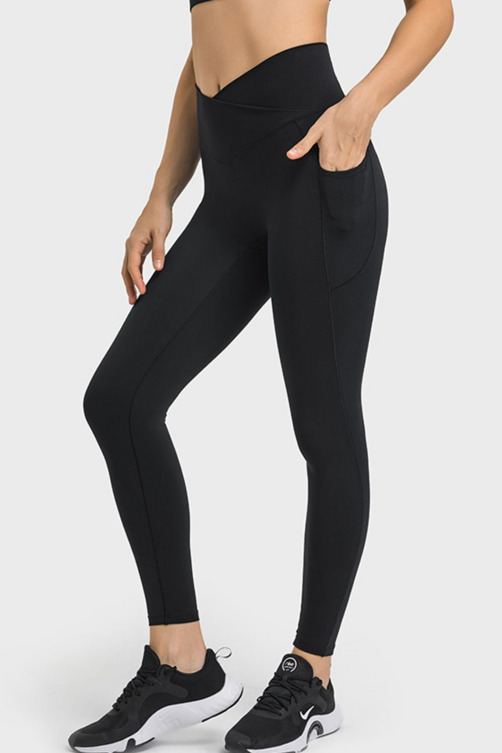 V-Waist Yoga Leggings with Pockets - Wicked Felina Boutique